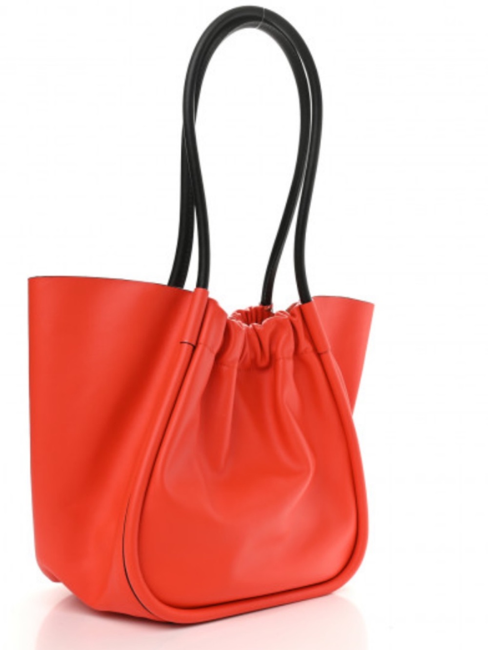 Proenza Schouler Orange Tote Calfskin Bag Snap Closure with Black Wrist Pouch - Picture 3 of 14